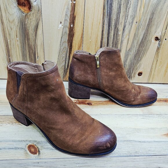 Franco Sarto Melville Leather Zip Heel Bootie Size 13 - Picture 1 of 6